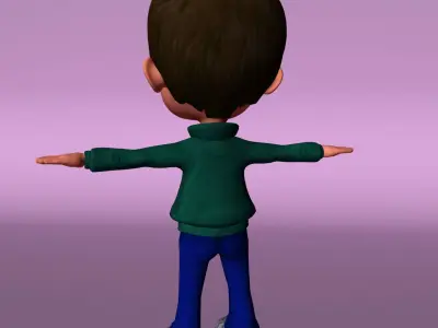 Boy3D cartoon boy Low-poly 3D model