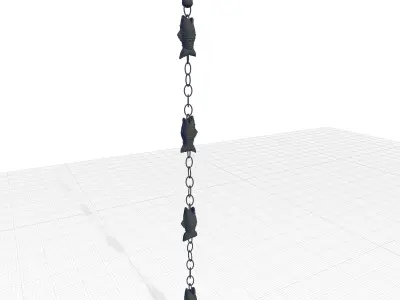Blue Verde Copper Carlisle Rain Chain 3D model