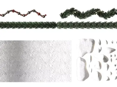 Set for winter holidays 3D model