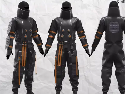 Sci fi Outfit Male Marvelous designer Clo3d OBJ mtl FBX ZPRJ 3D model