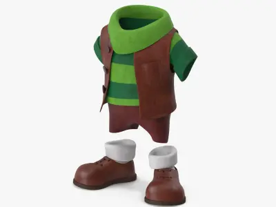  Cartoon Costume Brown with a Short Sleeve Sweater 
