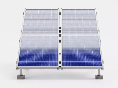Solar Panel Set V2 - Polycrystalline Photovoltaic Array 3D model