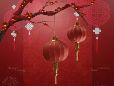 Chinese Lantern 3D Model 3D model