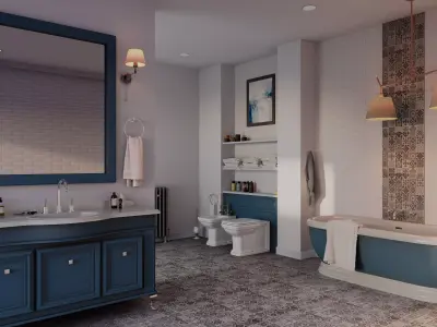 Elegant Classic Bathroom Interior 3D model