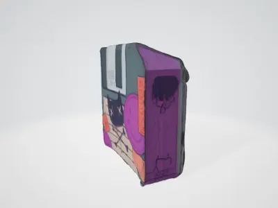 Floppy Disk-Themed Wall for 3D Projects Low-poly 3D model