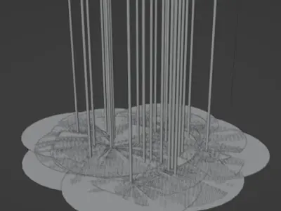 Laser Neon Rain Low-poly 3D model