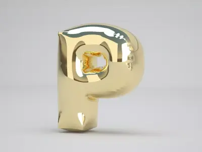 P Balloon Gold 3D model