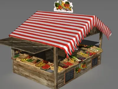 Fruit and vegetable stand 3D model