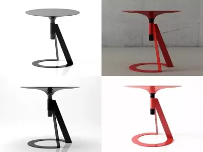 Ring four different side tables 3D model