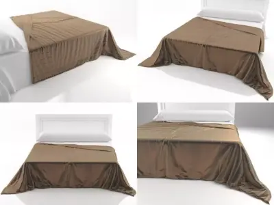 Haarlem bed with blankets 3D model