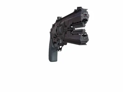 Gun Scifi Low-poly 3D model