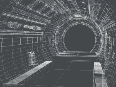Scifi 3D Interior Corridor Lowpoly Low-poly 3D model