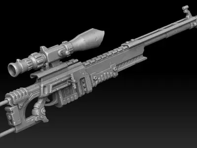 Sci-fi sniper rifle 3d print 3D print model