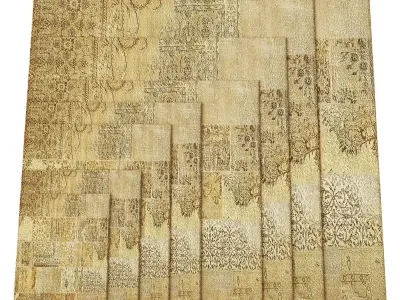 Turkish Patchwork Rugs Low-poly 3D model