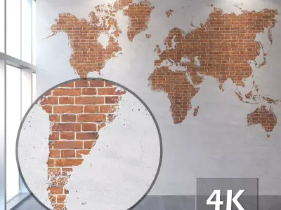 Brickwork world map 93 Texture