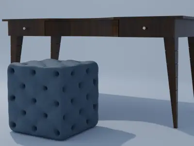 Table and Mini Sofa 3D model