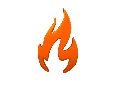 Fire Symbol v3 010 Low-poly 3D model