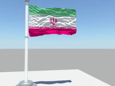 Iran flag 3D model