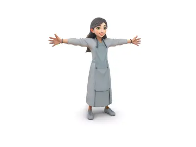 Caregiver Character in Cozy Clinic Style Low-poly 3D model