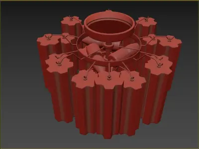 Addis 4 Light Semi Flush 3D model