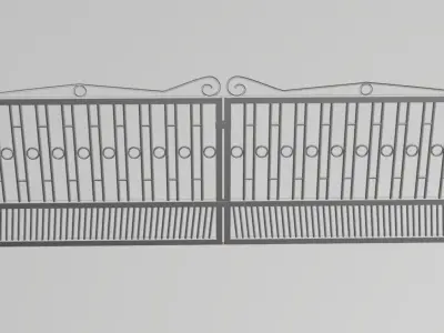 3D old Gate  Low-poly 3D model