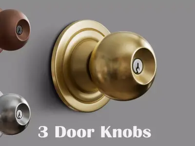 3 Door Knobs 3D model