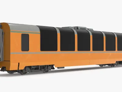  Open-Window Railcar for Scenic Routes First Class Yellow Simplified 