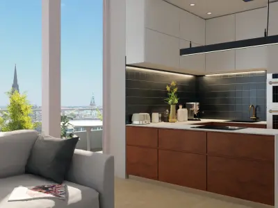 sofa and kitchen 3D model