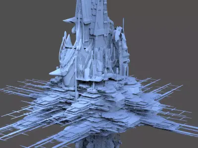 Samoan Island beach Sci fi Abode 5 3D model