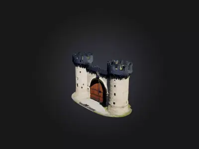 Castle Gate Low-poly 3D model order
