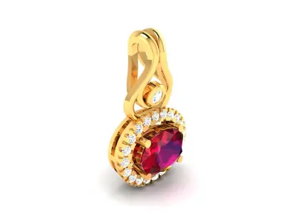 Diamond Pendant 3D print model 9