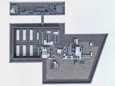 Rooftop Ventilation Equipment  Low-poly 3D model