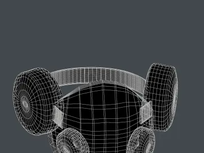 Gas mask helmet 3d model scifi Low-poly  Low-poly 3D model