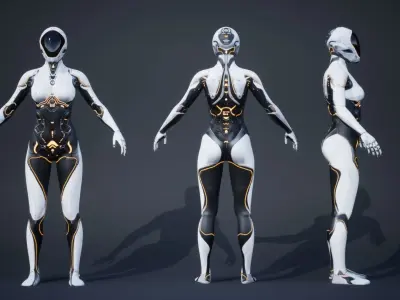 Sci-Fi Female 3 Low-poly 3D model