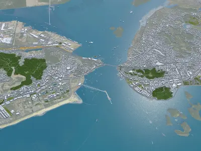 Ha Long Quang Ninh Vietnam 35km Low-poly 3D model