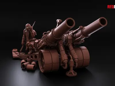 Field Gun and Heavy Laser Cannon - Death Division 3D print model
