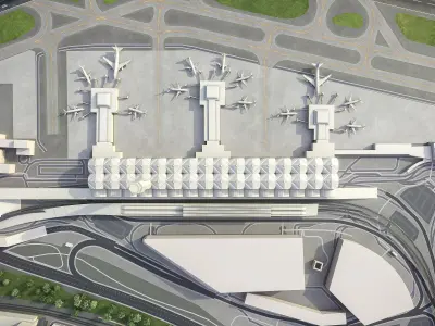 Ronald Reagan Washington Airport Low-poly 3D model