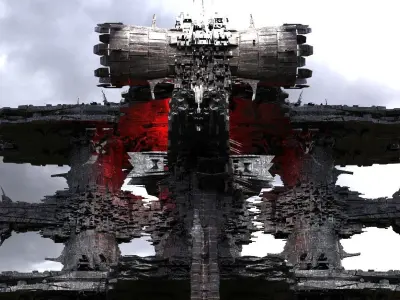 Thors Hammer Advanced  Sci-Fi Cityscape  Kit bash 3 Low-poly 3D model
