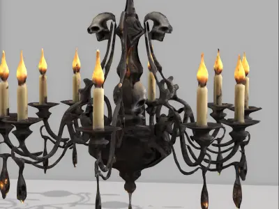 gothic chandelier Low-poly 3D model