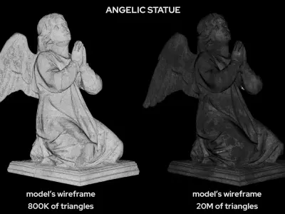 Praying Angel Marble Statue Photogrammetry 3D Scan 41 3D model