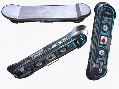 Sci-Fi Hoverboard  Low-poly 3D model