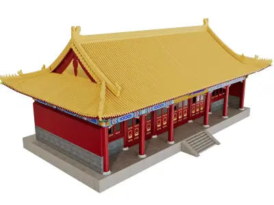 Imperial Hall -- Single-Eaved Historic Pavilion 3D model