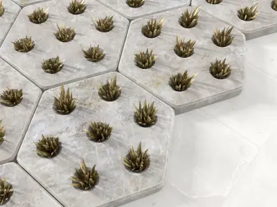 Paving hexagon  grass 3D model