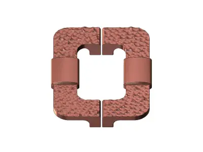 Rectangular hammered texture door gate push pull plate handle 3D print model