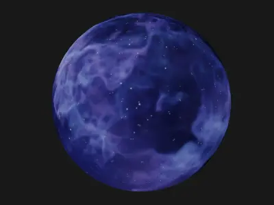 HDRI Panoramic Sky - real violet nebula 360 starfield Low-poly 3D model