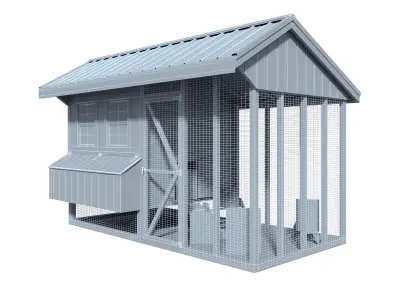 Hen hause white for 14-16 chickens 3D model