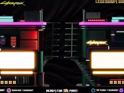 Cyberpunk Booth - Legendary - Multi Part - 3D Printing  3D print model purchase