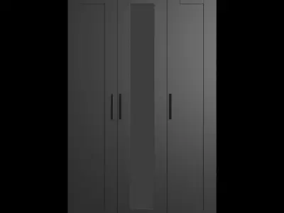 Ikea BRIMNES wardrobe with 3 doors 3D model