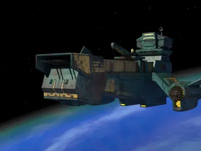 Sci-fi Cargoship 3D model