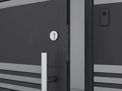 Aluminium door 49 3D model